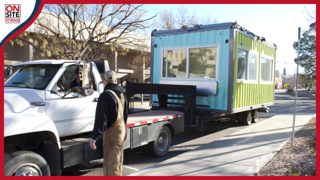 hauling a shipping container