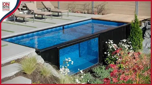 Container Swimming Pool With a Deck and Peep Window