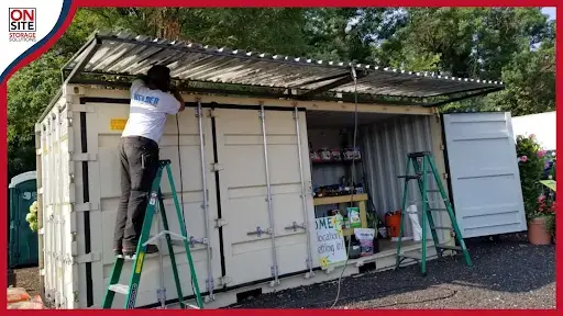 converting shipping container to shed