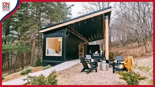 slanted roof shipping container tiny home