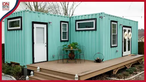 bright color shipping container tiny home