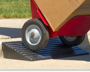 10″ L x 23-1/2″ W Ribbed Rubber Curb Ramp – 10,000 lbs. Capacity