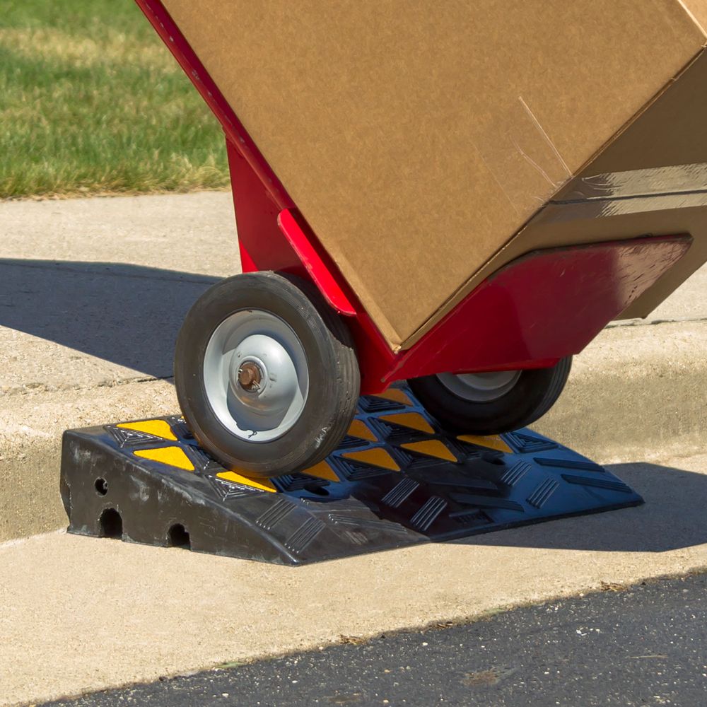 12" L x 23-5/8" W - Rubber Curb Ramp - 60,000 lbs. Capacity
