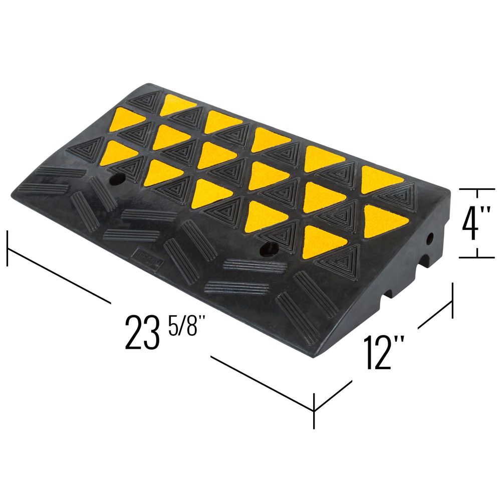 12" L x 23-5/8" W - Rubber Curb Ramp - 60,000 lbs. Capacity