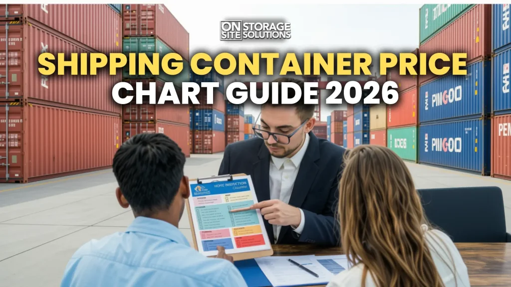 Shipping container price chart showing 2026 container costs