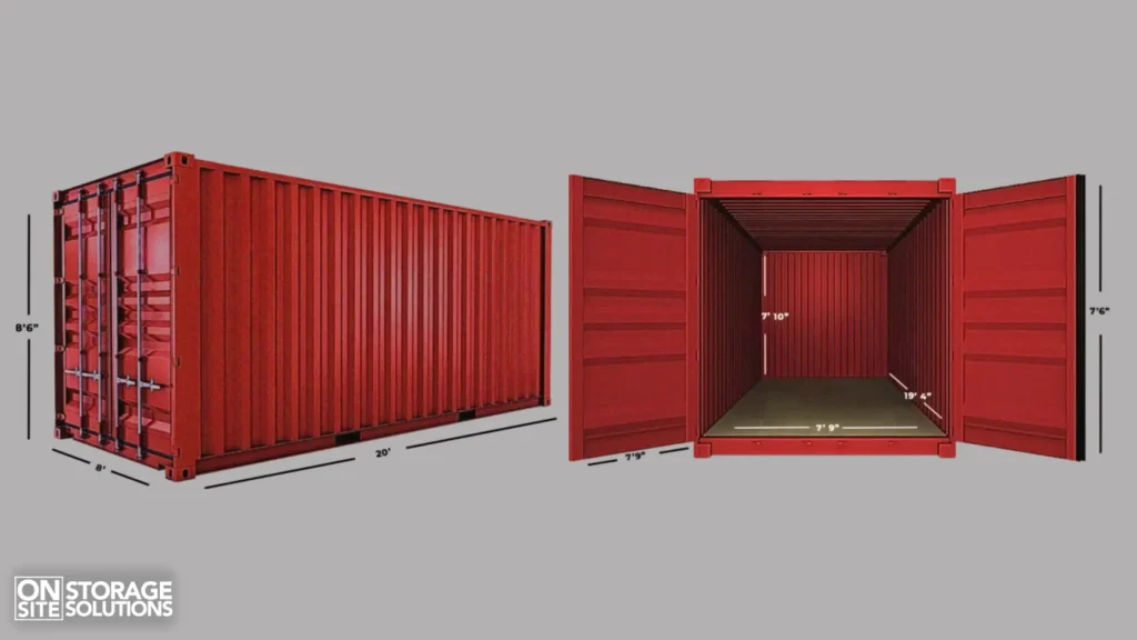 Specifications of a standard 20-foot shipping container