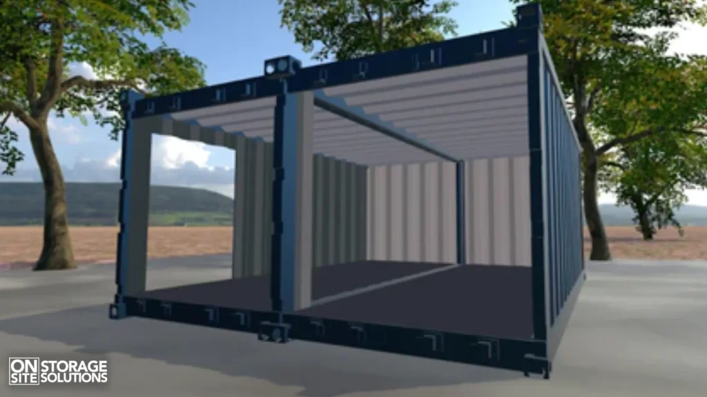 Container Garage with two double-car garage doors