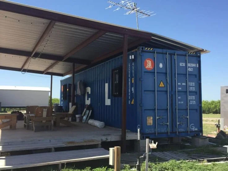 Shipping Container Bunkhouse in Texas