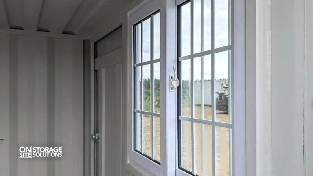 Various Window Options for Shipping Containers burglar bar window