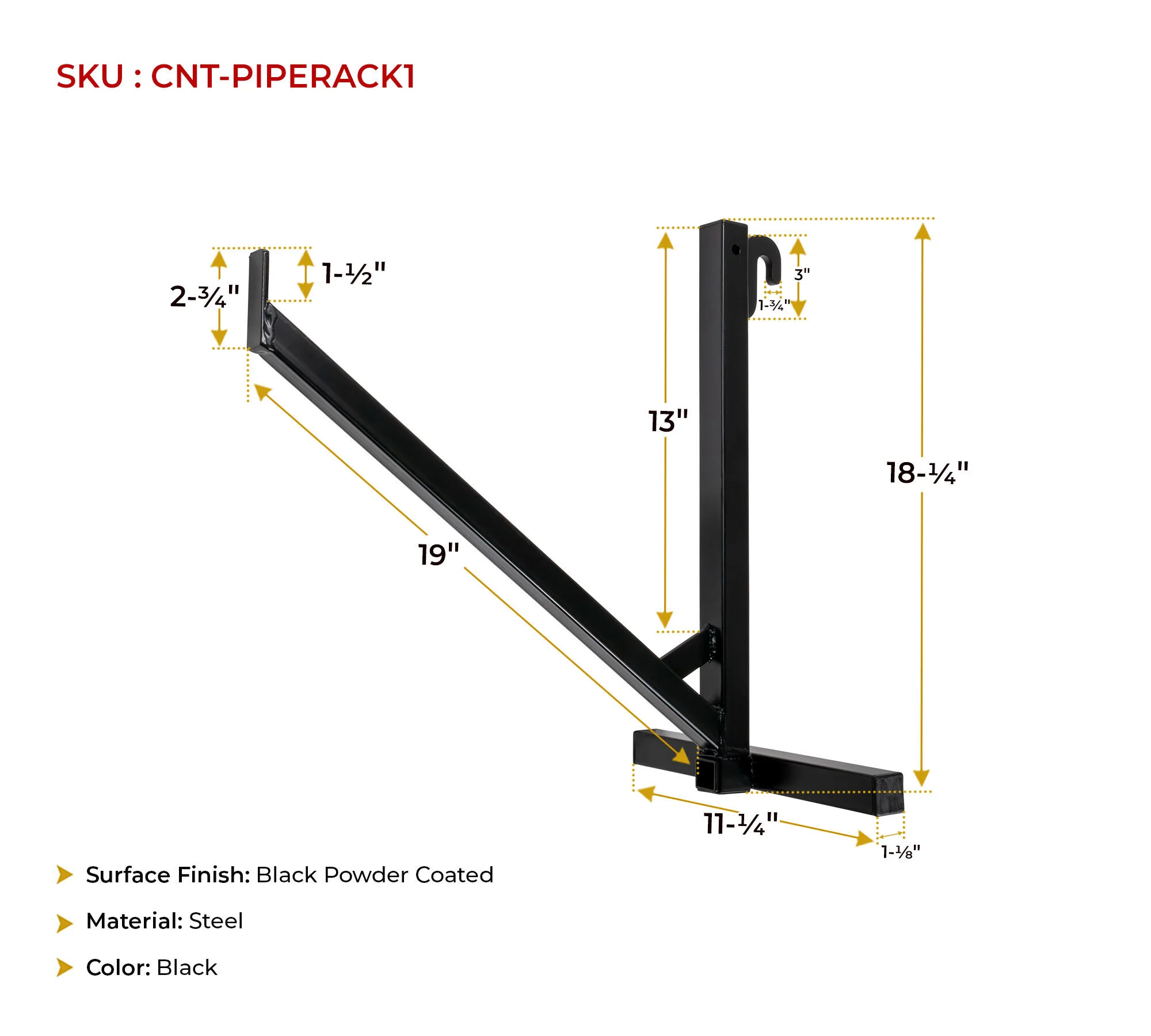 shipping_container_1_tier_pipe_rack_-_18-1_8__l_x_16_h_dimension_view