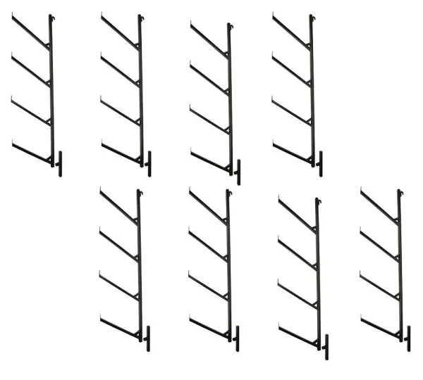 (8 Pack) Shipping Container 4 Tier Pipe Racks, 18" (L) x 64" (H)