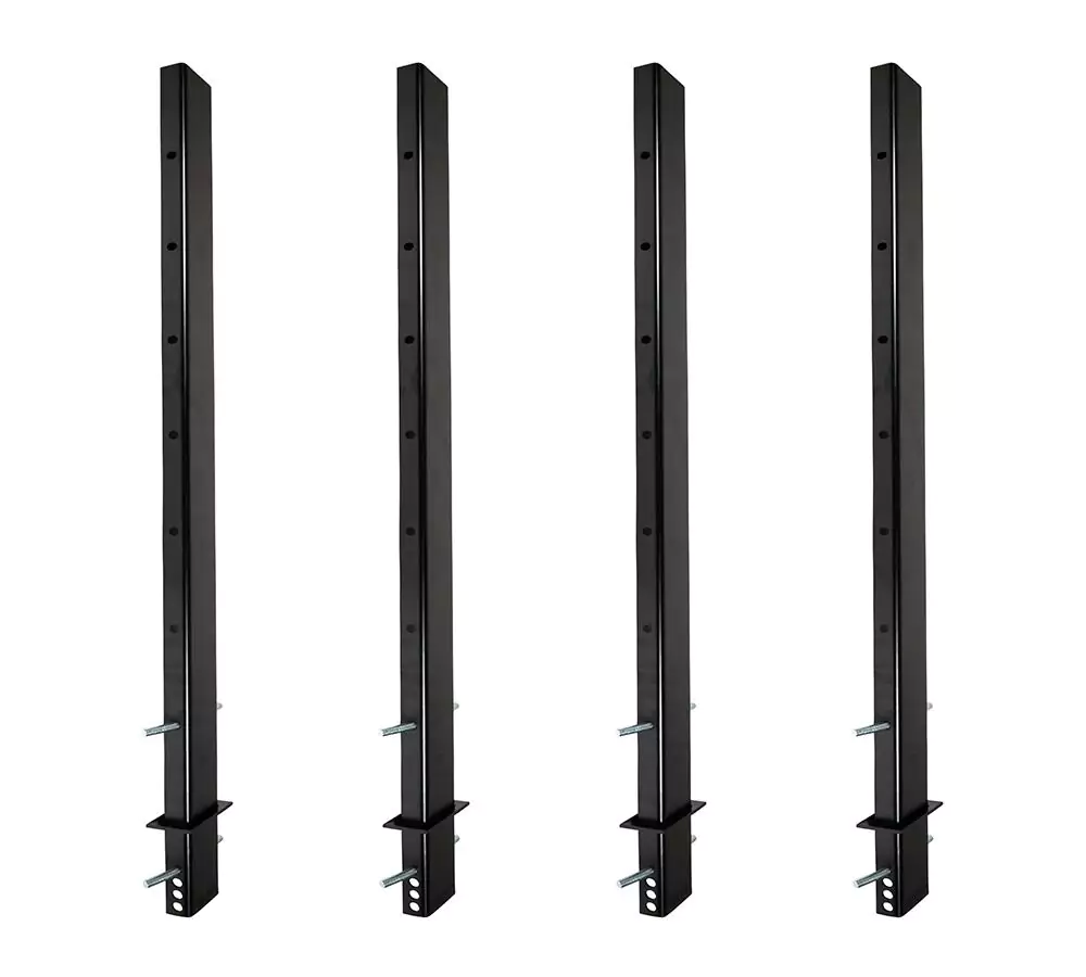 (4 Pack) 76″ Adjustable C-Channel Pipe Stake w/ Hitch Pin & Clips for Flatbed Trailers