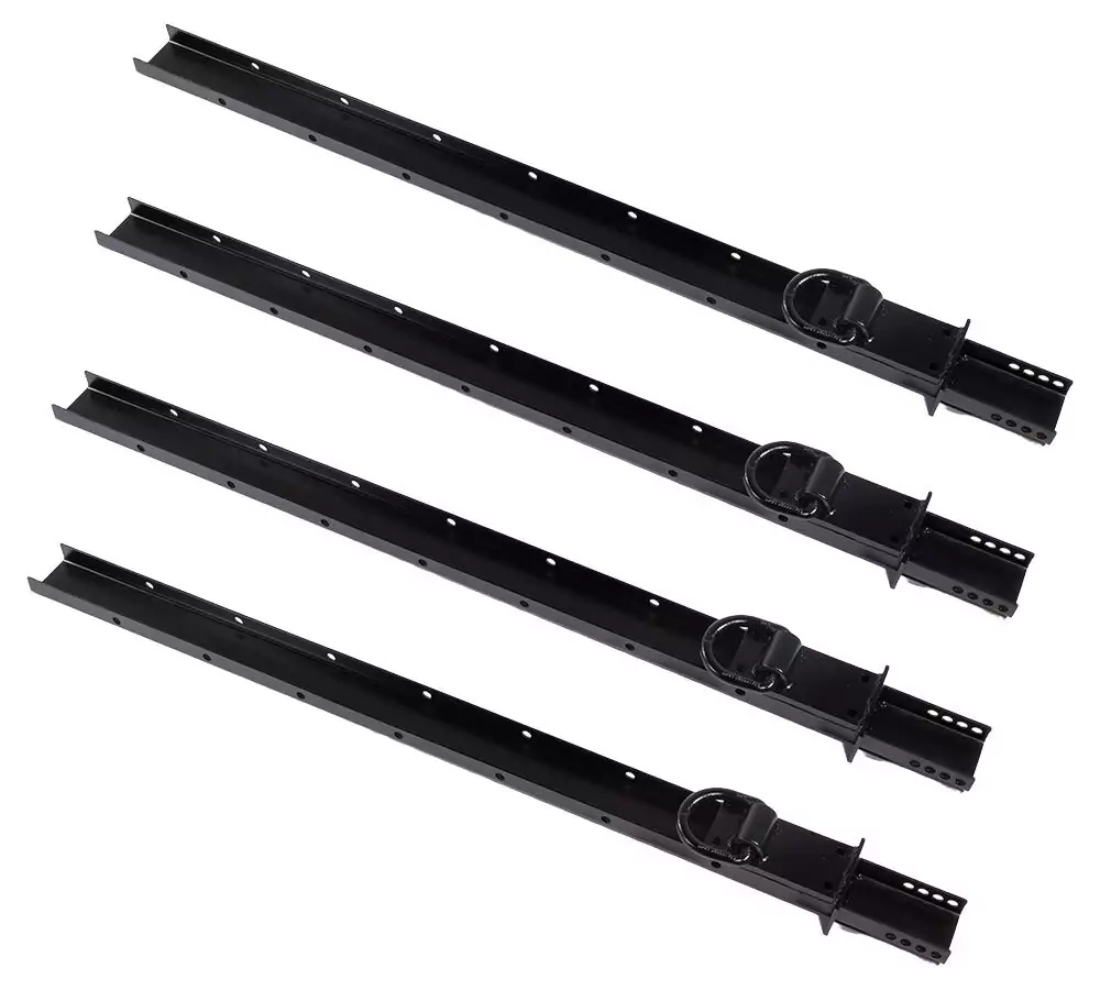 (4 Pack) 54″ Adjustable C-Channel Pipe Stake W/ D-Ring for Flatbed Trailers