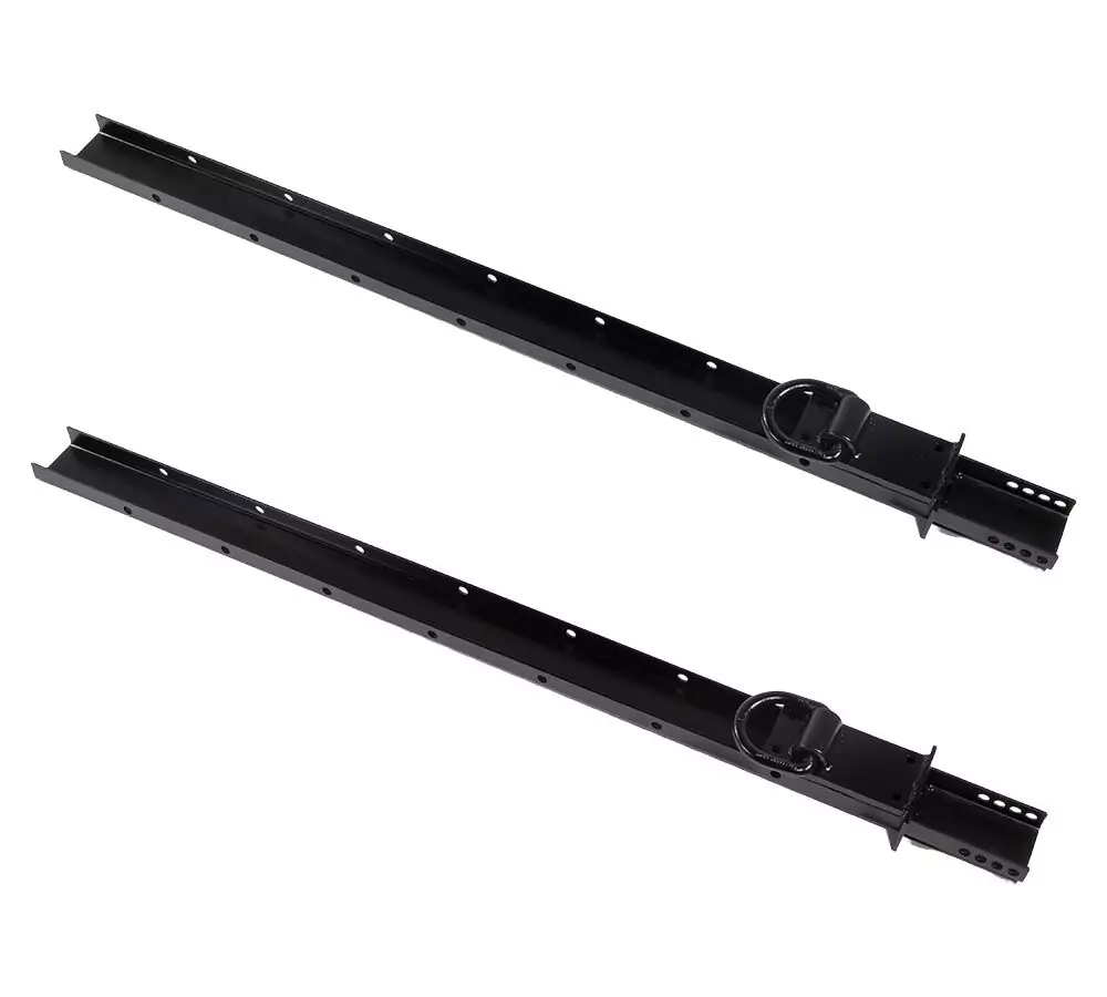 (2 Pack) 54″ Adjustable C-Channel Pipe Stake W/ D-Ring for Flatbed Trailers