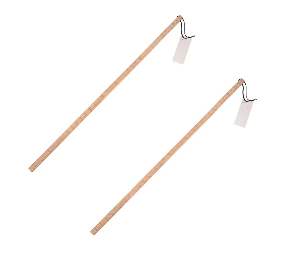 (2 Pack) 36″ Pine Wood Square Fuel Tank Measuring Stick w/ Leather Strap