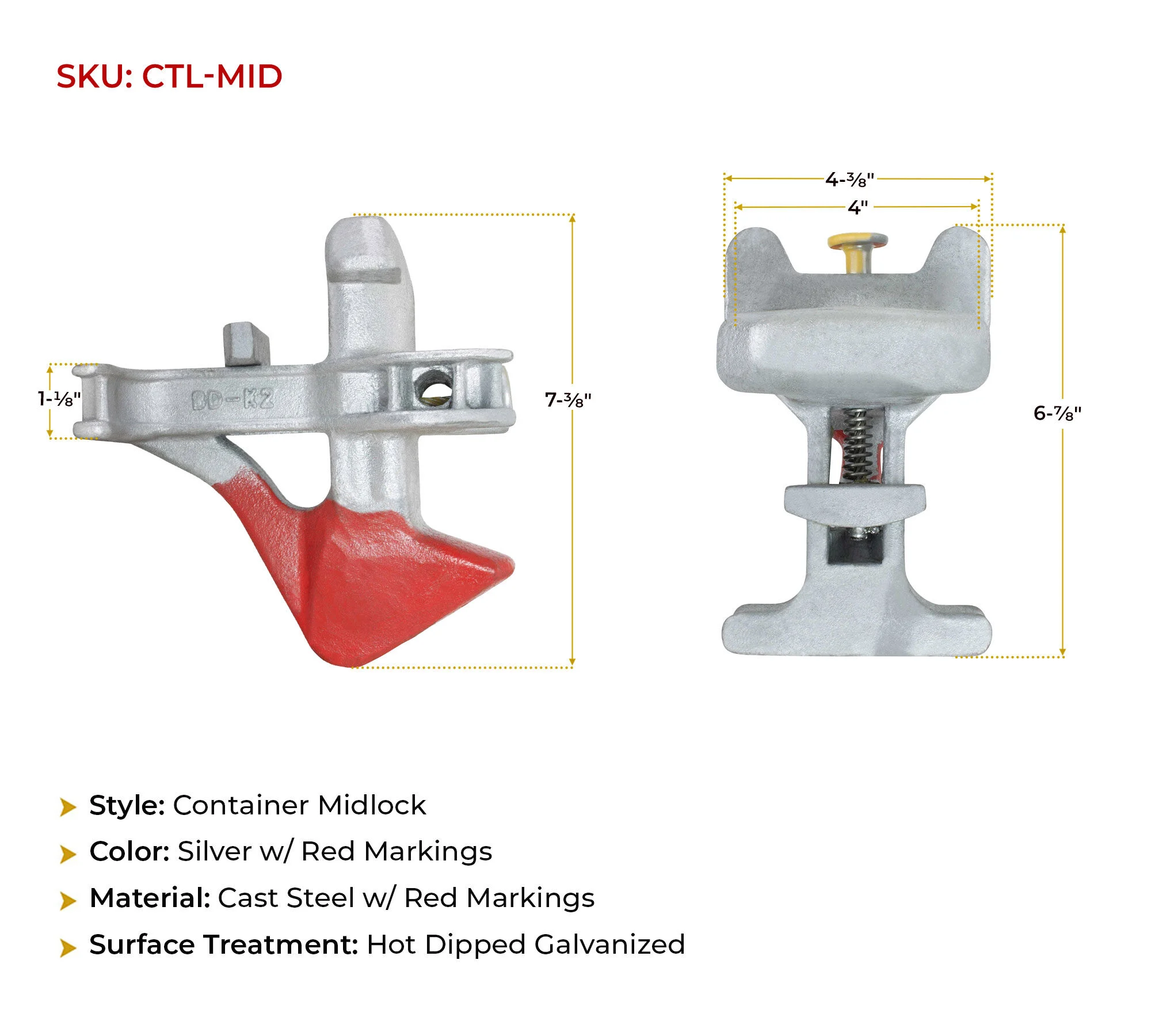 Shipping Container Lashing Equipment Midlock Automatic Fixing Cone