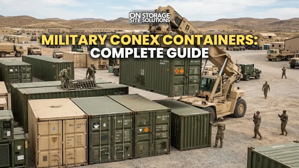 Military conex containers for secure storage and transport