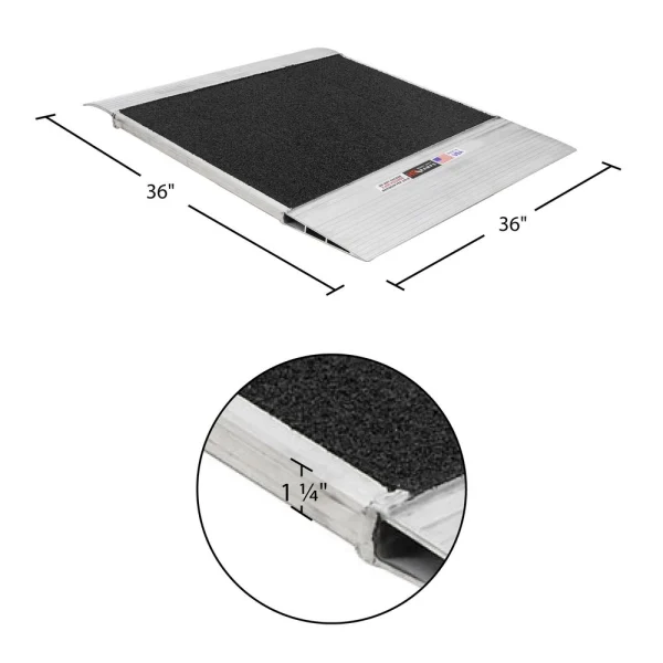 36" x 36" Grit-Coat Aluminum Shipping Container Ramp - 8,000 lb. Cap
