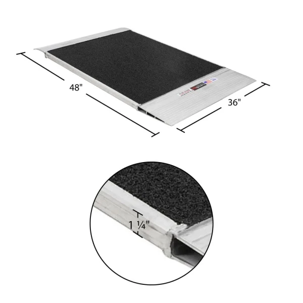 48" x 36" Grit-Coat Aluminum Shipping Container Ramps - 8,000 lb. Cap