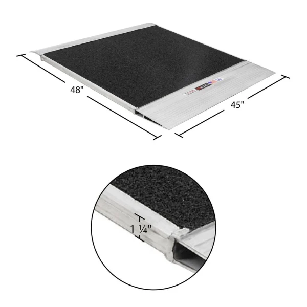 48 x 45 Grit-Coat Aluminum Shipping Container Ramps - 8,000 lb. Cap