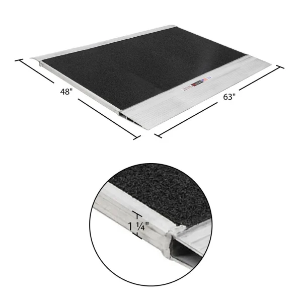 48" x 63" Grit-Coat Aluminum Shipping Container Ramps - 12,000 lb. Cap