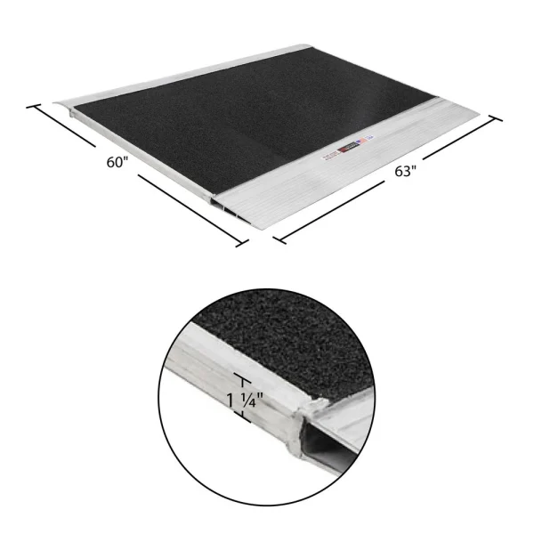 60 x 63 Grit-Coat Aluminum Shipping Container Ramps - 12,000 lb. Cap