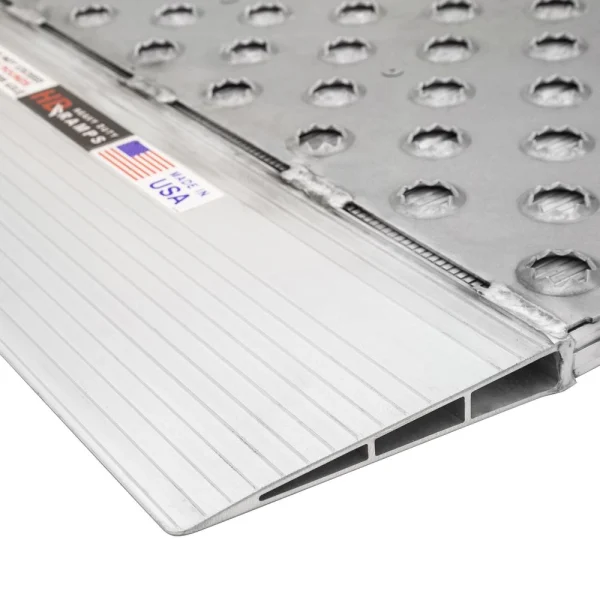 36" x 36" Punch Plate Aluminum Shipping Container Ramps - 8,000 lb. Cap