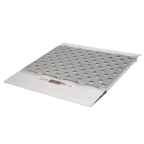 36" x 36" Punch Plate Aluminum Shipping Container Ramps - 8,000 lb. Cap