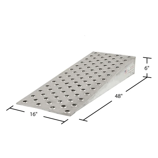 48" L x 16" W Aluminum Shipping Container Wedge Ramps - 10,000 lb. Cap