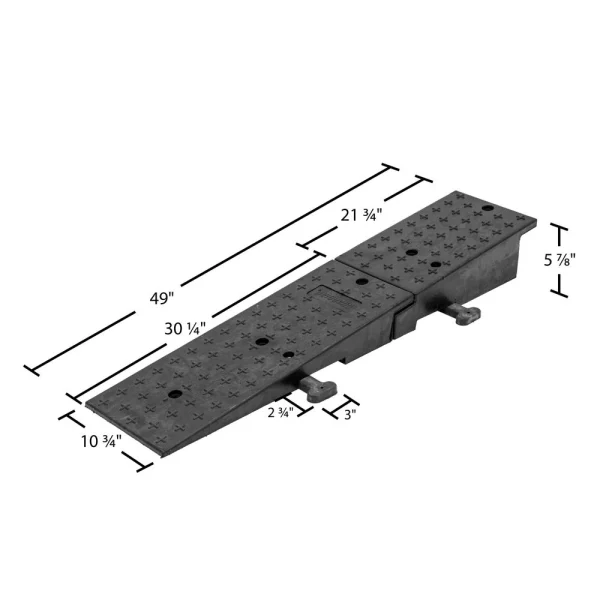 Rubber Dual Wedge Shipping Container Ramps - 49" x 11"