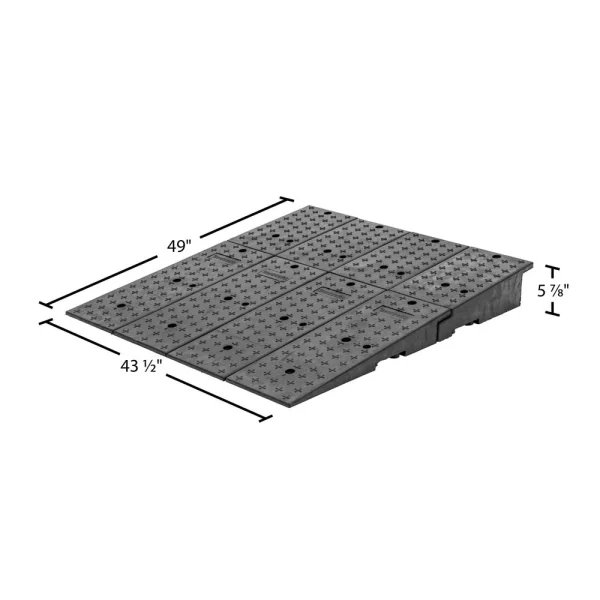 Rubber Full-Width Wedge Shipping Container Ramps - 49" x 44"