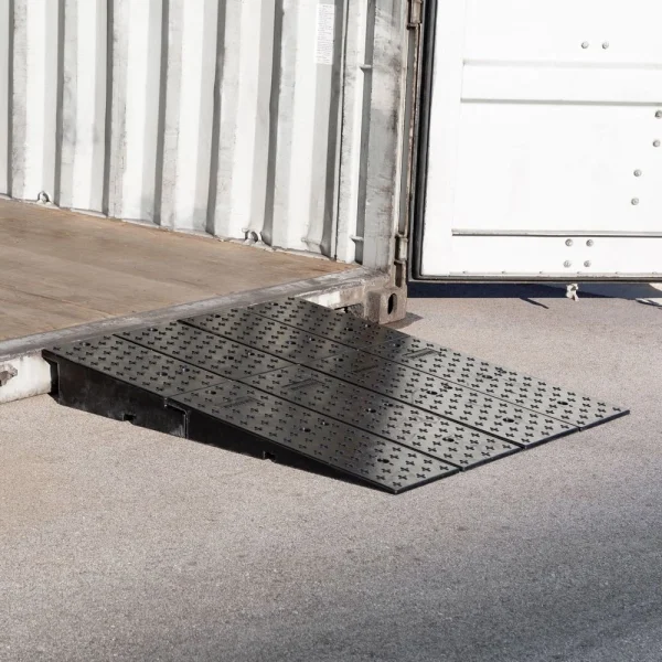 Rubber Full-Width Wedge Shipping Container Ramps - 49" x 44"
