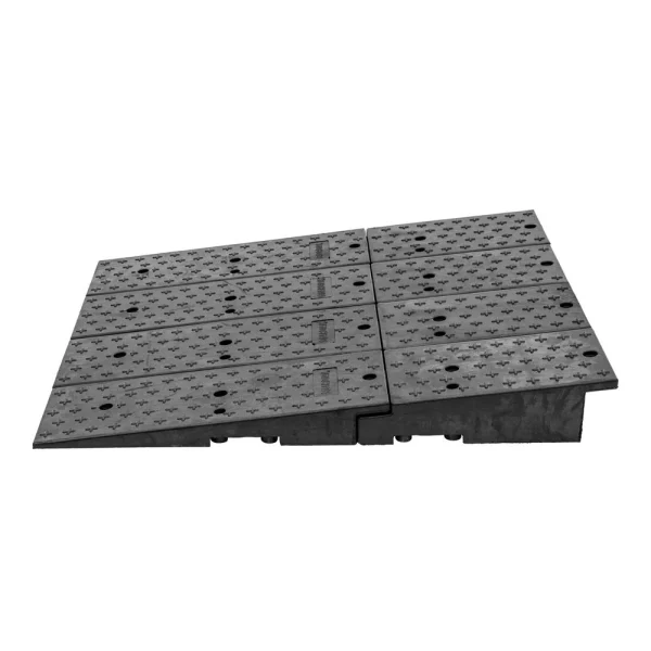 Rubber Full-Width Wedge Shipping Container Ramps - 49" x 44"