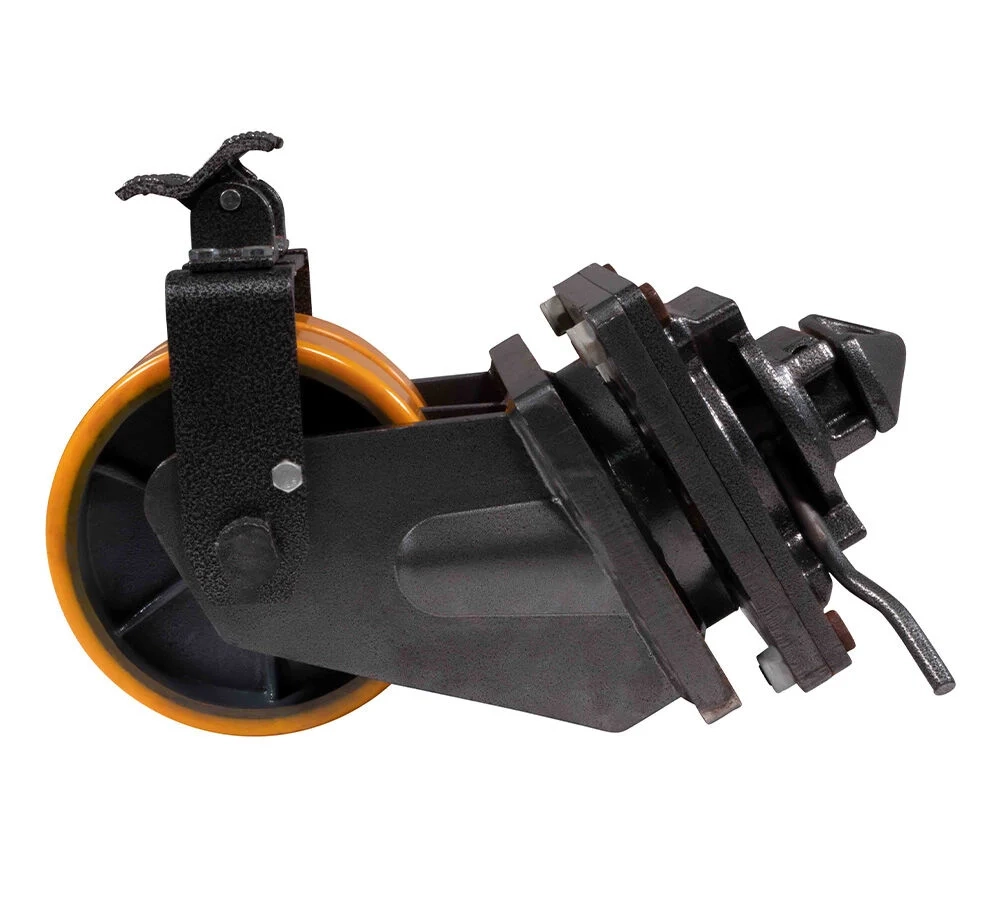 Shipping Container Double Caster Wheels with Twist Lock and Brakes, 6600 lbs WLL