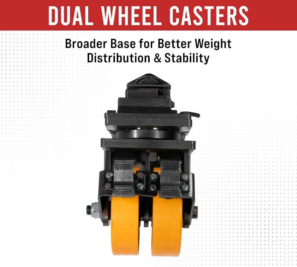Shipping Container Double Caster Wheels with Twist Lock and Brakes, 6600 lbs WLL