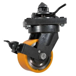 Shipping Container Single Caster Wheels with Twist Lock & Brakes, 11000 lbs WLL