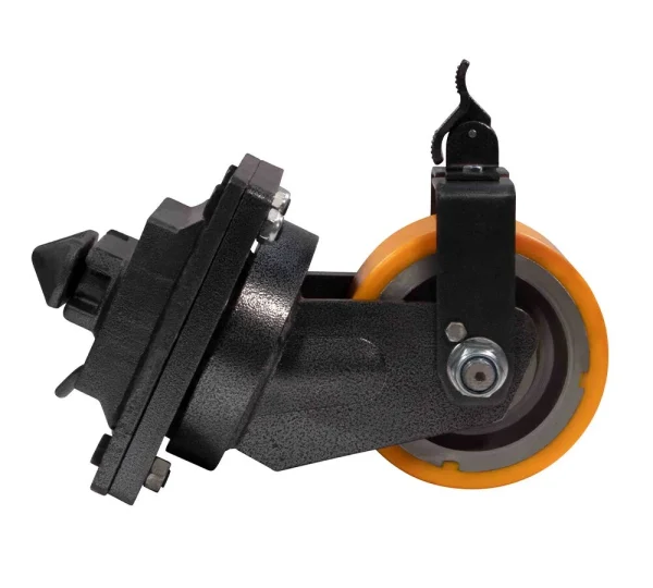 Shipping Container Single Caster Wheels with Twist Lock & Brakes, 11000 lbs WLL