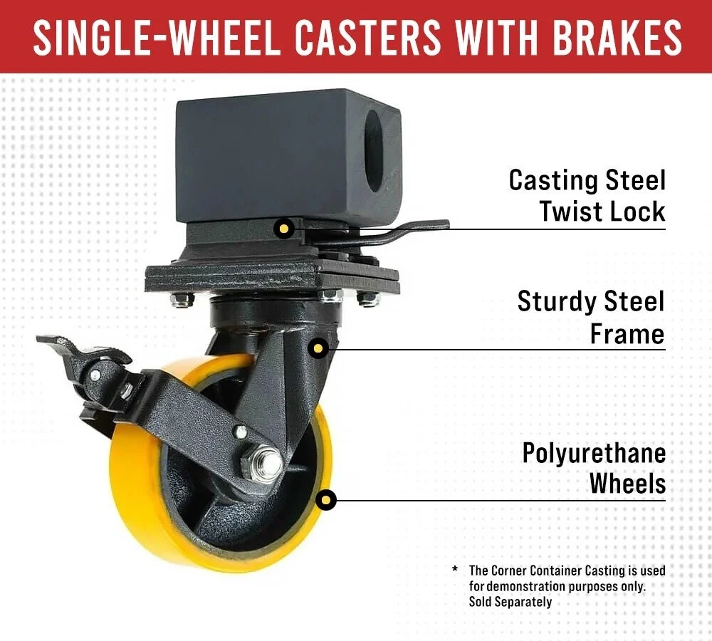 Shipping Container Caster (Single Wheel), 6600 lbs WLL