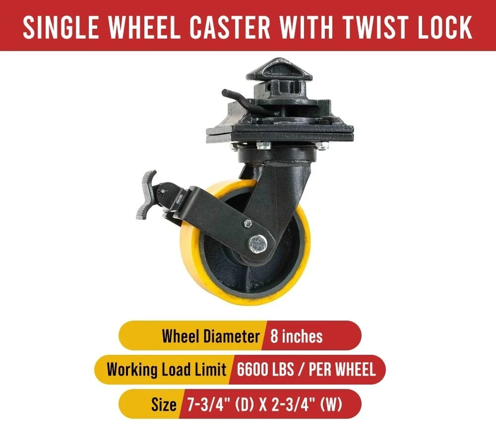 Shipping Container Caster (Single Wheel), 6600 lbs WLL