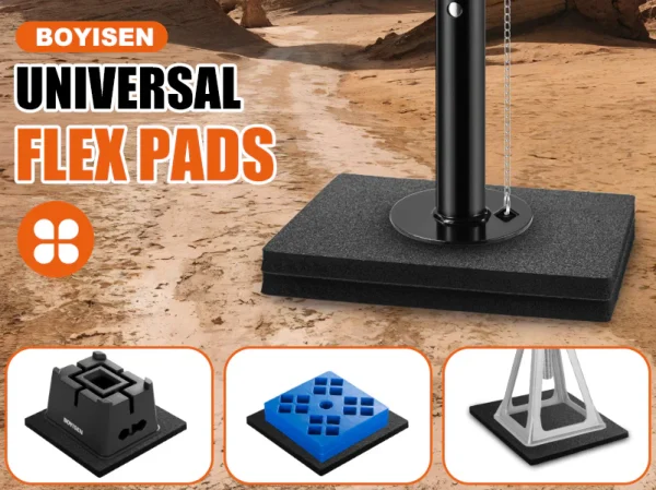 BOYISEN 12-inch RV Jack Pads Rubber - Pack of 4
