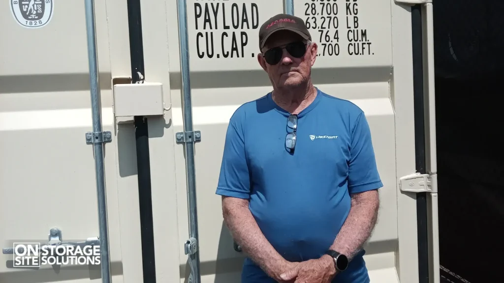 Lockbox and steel door detail of shipping container