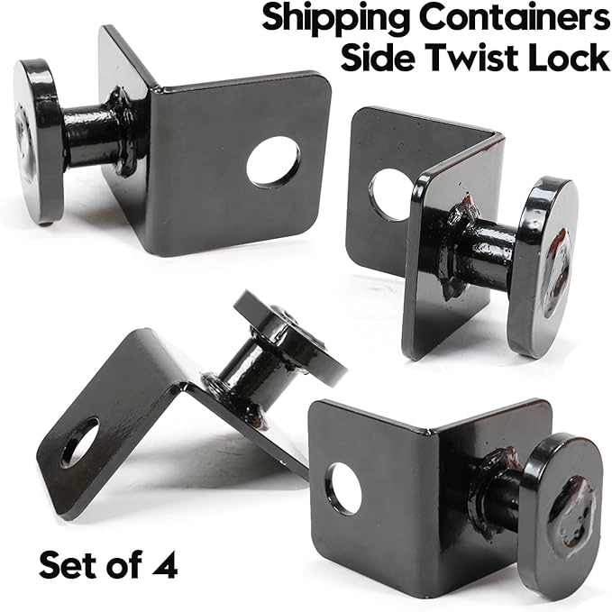 4 Pack Shipping Container Anchors, Shipping Containers Side Twist Lock, Shipping Container Tie Downs, Shipping Container Accessories for Anchoring to Rock Floor or Cement