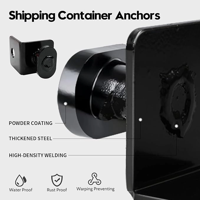 4 Pack Shipping Container Anchors, Shipping Containers Side Twist Lock, Shipping Container Tie Downs, Shipping Container Accessories for Anchoring to Rock Floor or Cement