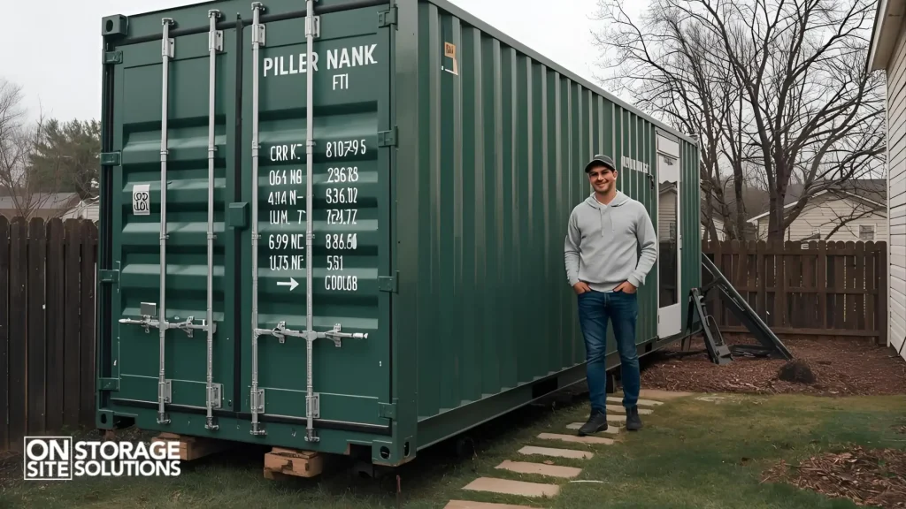 Stepwise diagram showing container anchoring process