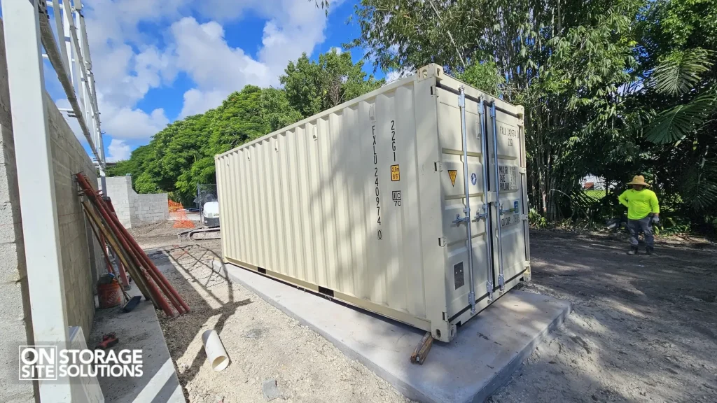 Example of improperly anchored container