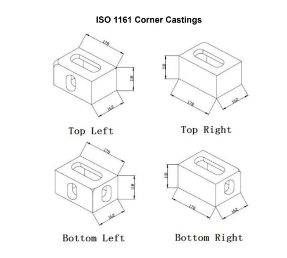 8-Pack ISO 1161 Steel Container Corner Castings