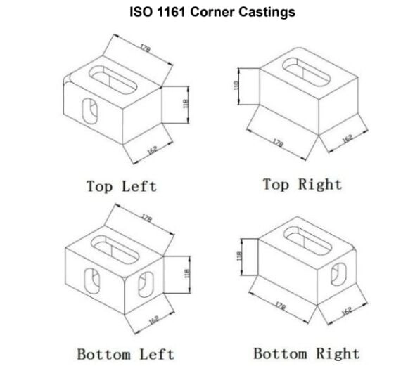 4-Pack ISO 1161 Steel Container Corner Castings