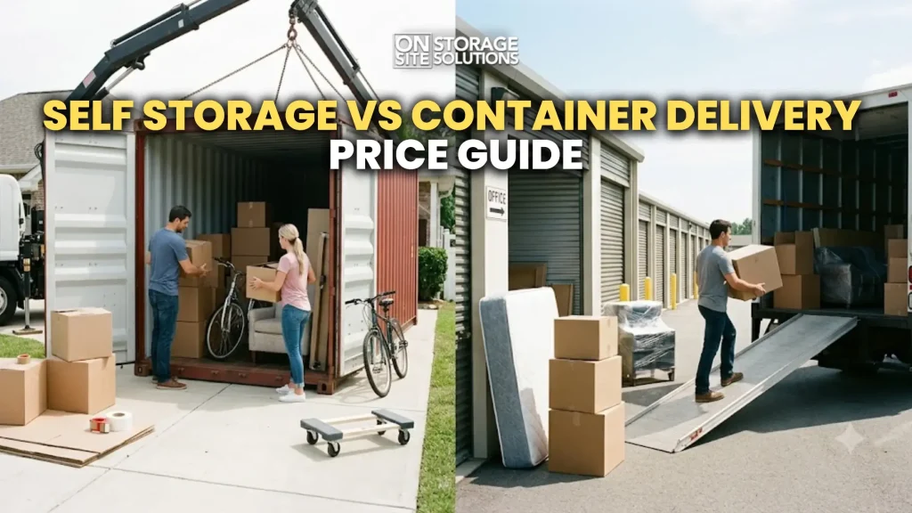 Self storage vs container delivery price comparison showing storage costs, delivery fees, and long-term value differences.
