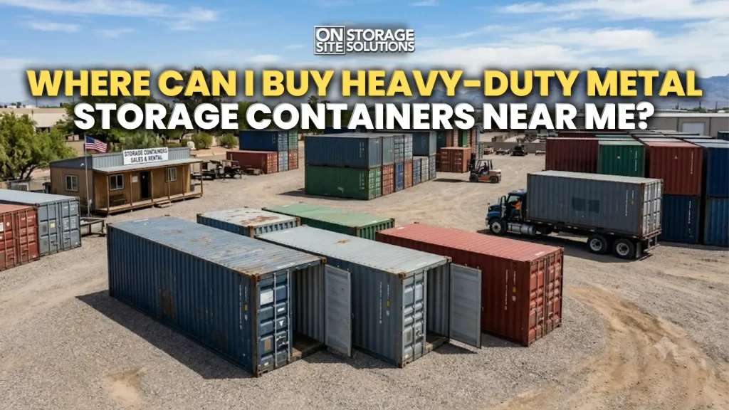 Heavy-duty metal storage containers providing secure, weather-resistant storage for residential, commercial, and industrial applications.