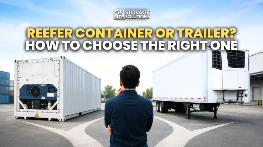 Reefer container compared with a refrigerated trailer for temperature controlled storage and transport
